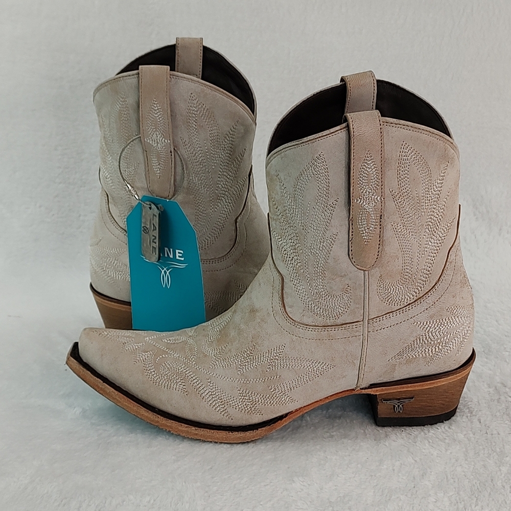 Lane Lexington Ceramic Crackle Bootie Short Leather Ankle Boots‎